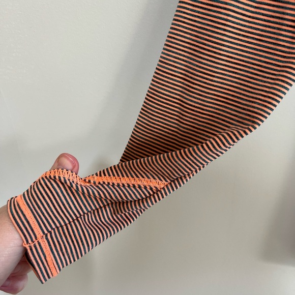 Athleta Long Sleeve Knit Athletic Top Orange and Blue Stripe, size Small - Picture 4 of 8